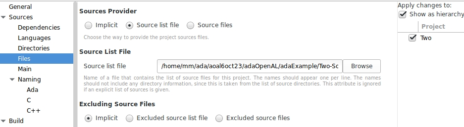 Gnatstudio-File-Sourcelist file setting