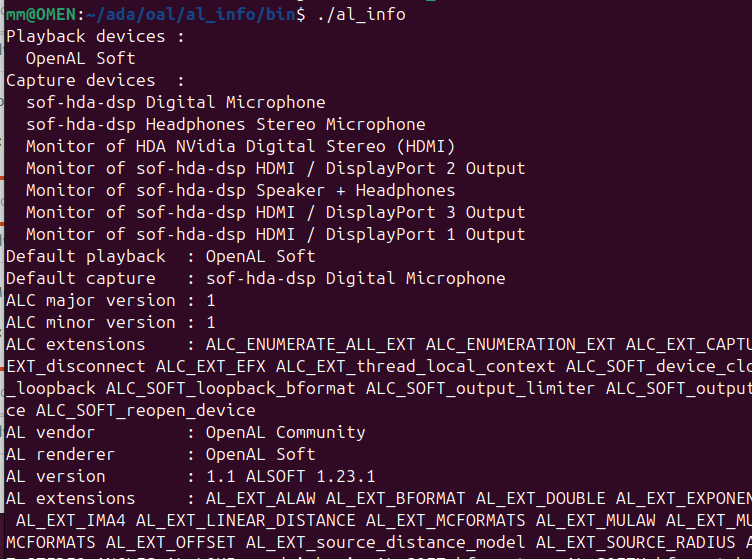 Application output