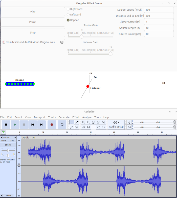 Doppler Effect App and Audio output
