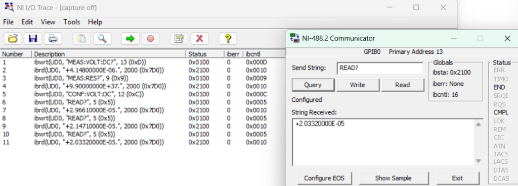 NI-IO-Trace with Communicator capturing screen