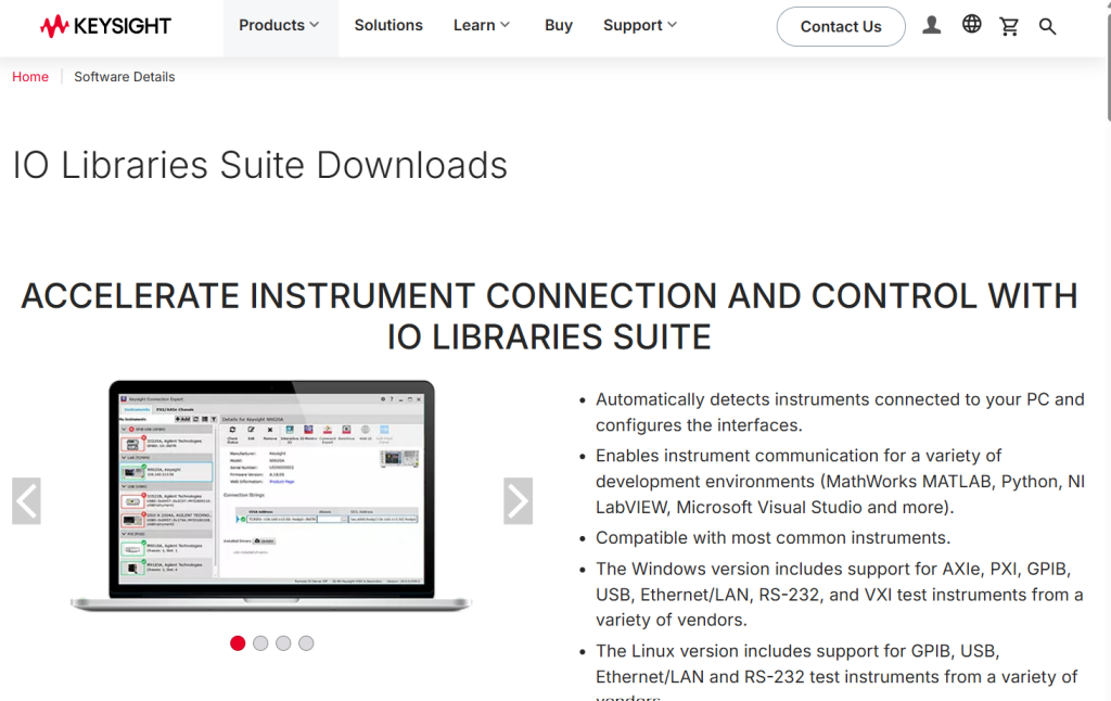 Keysight IO Libraries Suite site