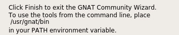 Click to finish the GNAT commmunity